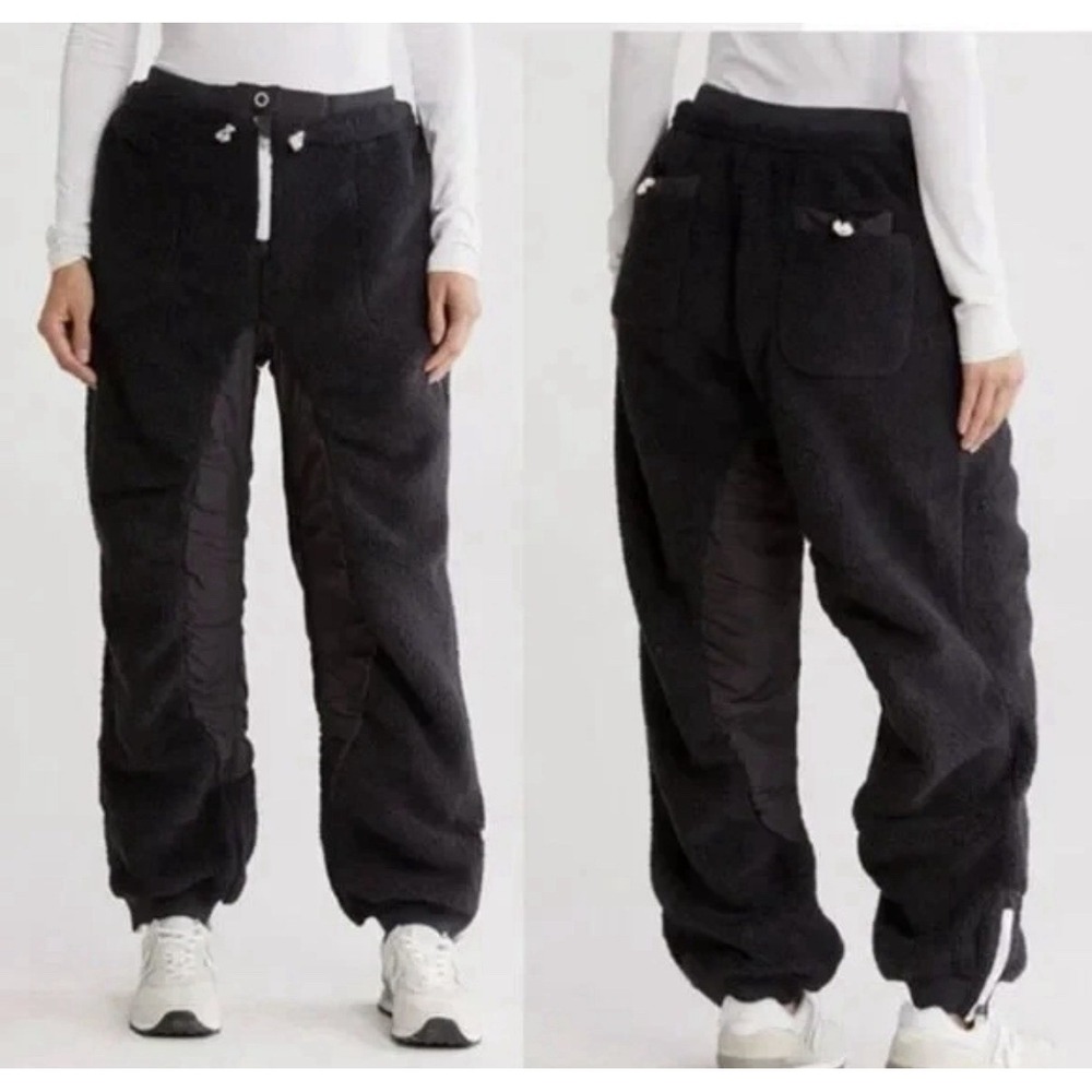 Free People Movement Sundown Fleece Joggers Pants FP XS Black Oversized